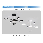Потолочный светодиодный светильник Ambrella light FL51632/4+1 BK/GD черный/золото 3000K-6400K 48W 910*745*300 (ПДУ ИК), фото9