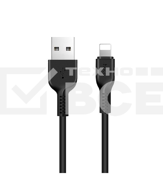 Кабель USB 2.0 hoco X13, AM/Lightning M, черный, 1м
