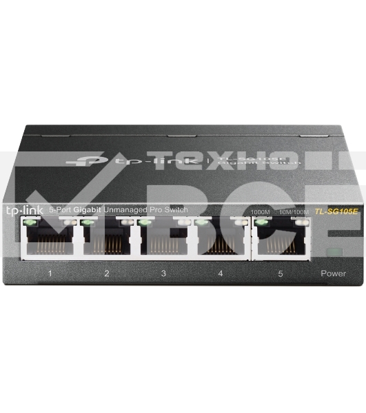 Сетевой коммутатор TP-Link SMB TL-SG105E 5-Port Gigabit Desktop Easy Smart Switch, 5 10/100/1000Mbps RJ45 ports, MTU/Port/Tag-based VLAN, QoS, IGMP Snooping