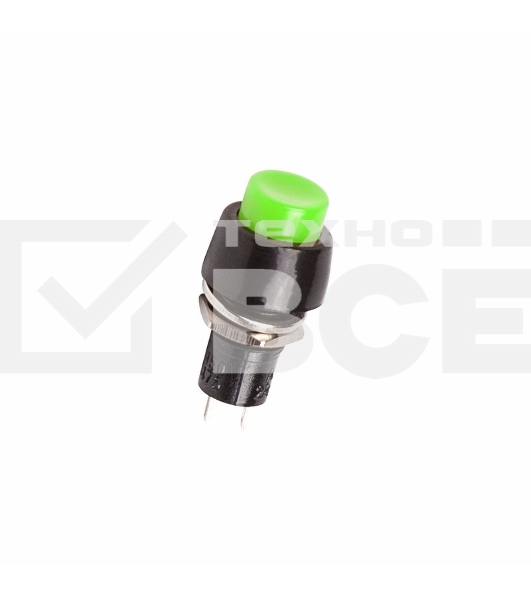 Выключатель-кнопка  250V 1А (2с) ON-OFF  зеленая  Micro  Rexant
