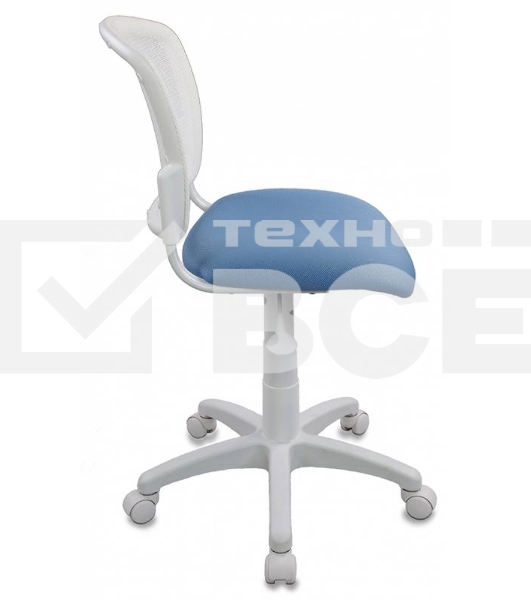 Кресло детское Бюрократ CH-W296NX/26-24 TW-15 белый, спинка сетка, сиденье голубой 26-24