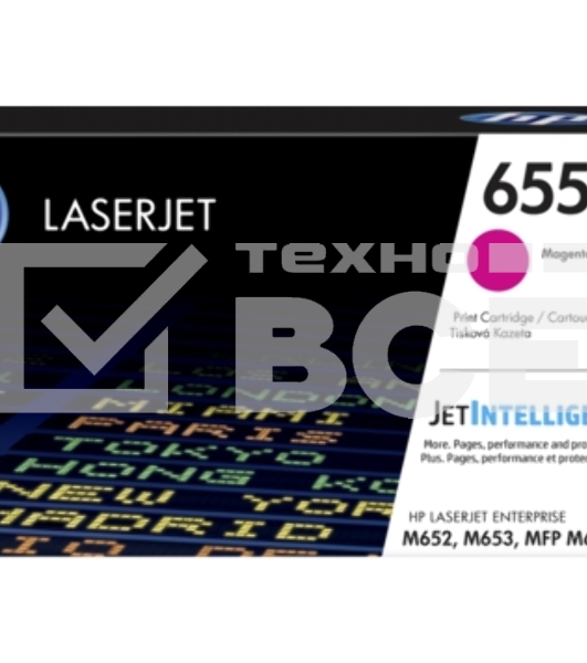 Картридж лазерный HP 655A пурпурный для HP CLJ M652/M653/MFP M681/M682 (CF453A) 10500 стр