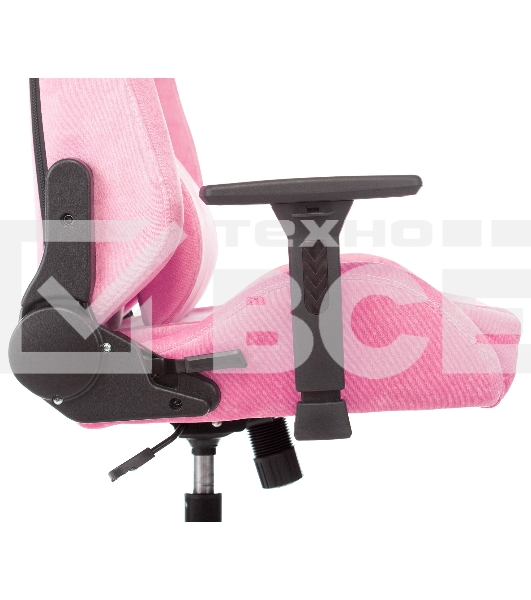 Кресло игровое Knight N1 Fabric розовый Velvet 36 с подголов. крестовина металл