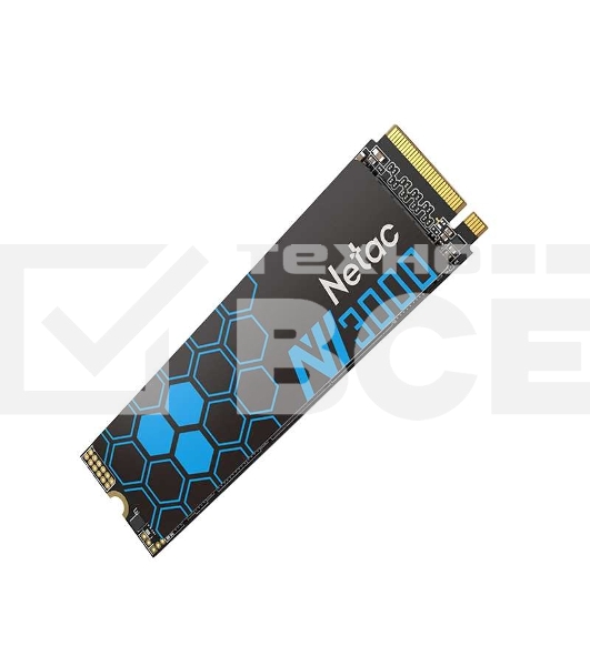 Накопитель SSD Netac NV3000, 500GB, PCIe 3.0 x4, M.2 2280, NVMe, R/W 3000/2100, с радиатором