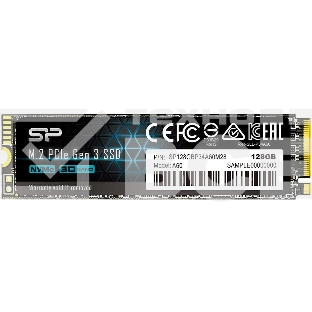 Накопитель SSD Silicon Power P34A60, 128Gb, PCIe 3.0 x4, M.2 2280, NVMe, R/W 2200/1600