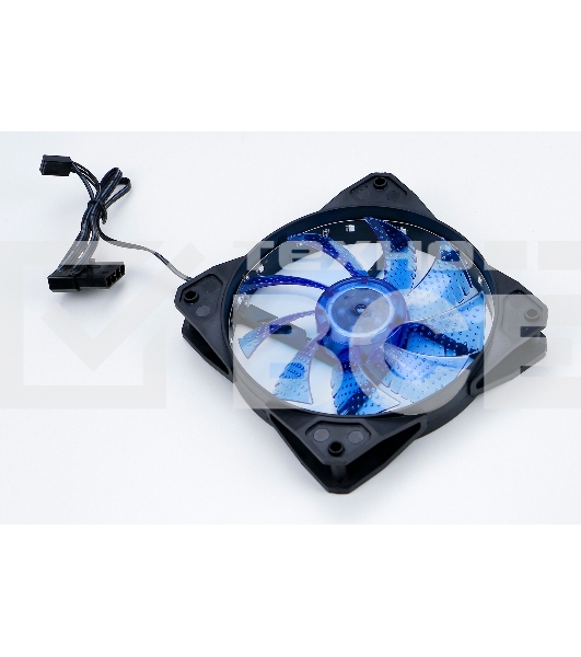 Вентилятор для корпуса Digma DFAN-LED-BLUE черный, 120 мм, 1200 об/мин, 23 дБ, 4 pin