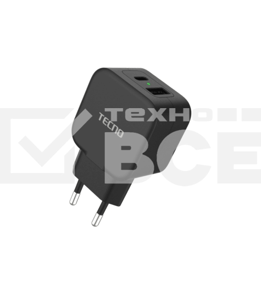 Зарядное устройство Tecno TCW-E20D черный, TECNO Charger E20D-20W