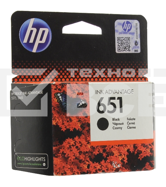 Картридж струйный HP 651 C2P10AE черный для HP DJ IA5575e (600стр.)
