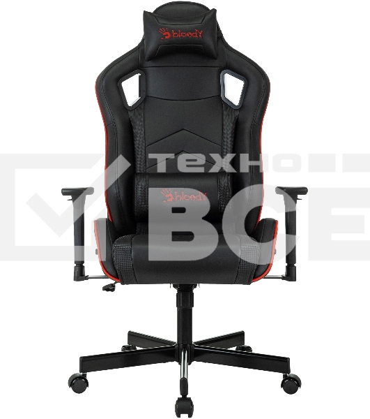 Кресло игровое A4Tech Bloody GC-840 черный, сиденье черный, эко.кожа, с подголов. крестов. металл черный, пластик черный