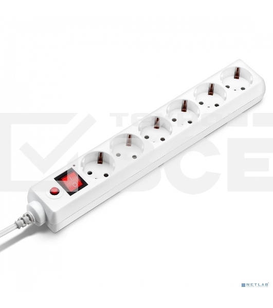 Сетевой фильтр Buro 600SH-16-5-W 5м (6 розеток) белый (коробка)