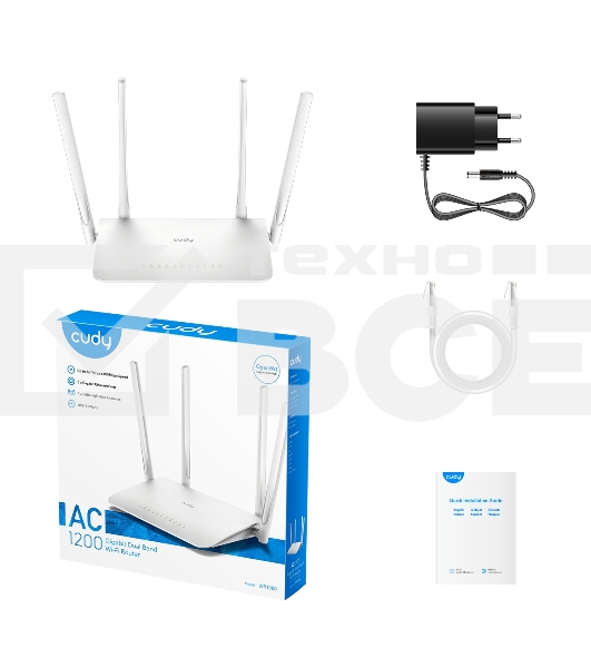 Роутер беспроводной Cudy WR1300 AC1200 10/100/1000BASE-TX/Wi-Fi белый