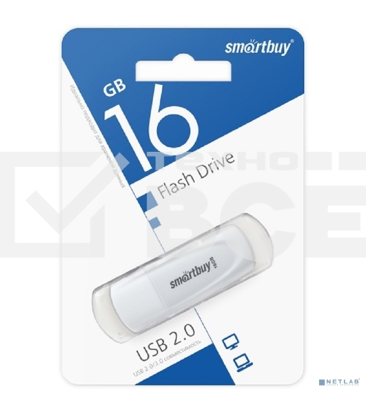 Флеш диск SmartBuy 16GB Scout White (SB016GB2SCW)