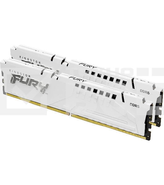 Оперативная память Kingston Fury Beast, DDR5, 32GB (2x16GB), 6000MHz, CL36, с радиаторами, белый