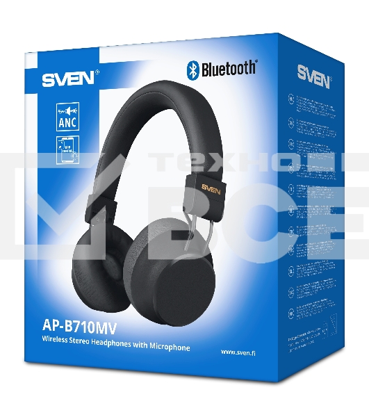 Беспроводные стереонаушники с микрофоном SVEN AP-B710MV, черный