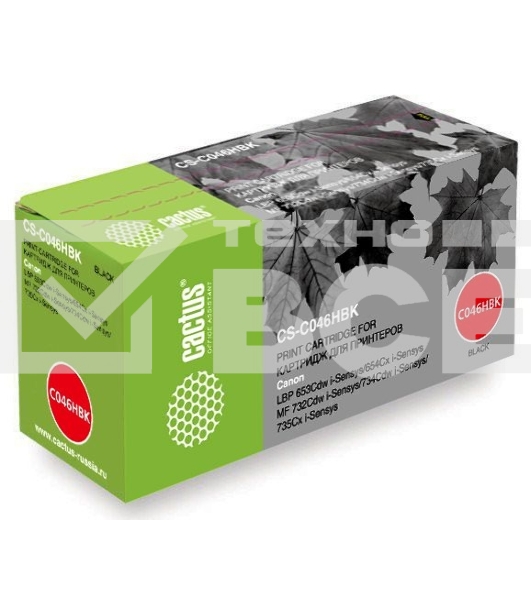 Картридж лазерный Cactus CS-C046HBK черный (6300 стр.) для Canon LBP 653Cdw/654Cx/MF732Cdw/734Cdw/735Cx