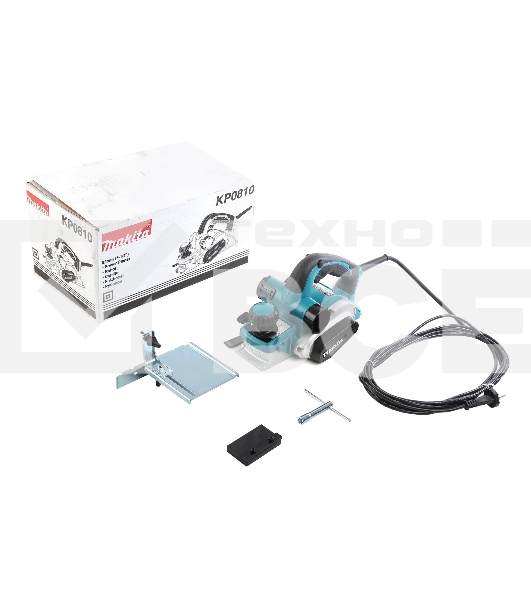 Рубанок Makita KP0810 Рубанок,{850Вт,16000об\м,ширина-82мм,глуб-4мм,3.2кг,кор,парал упор}