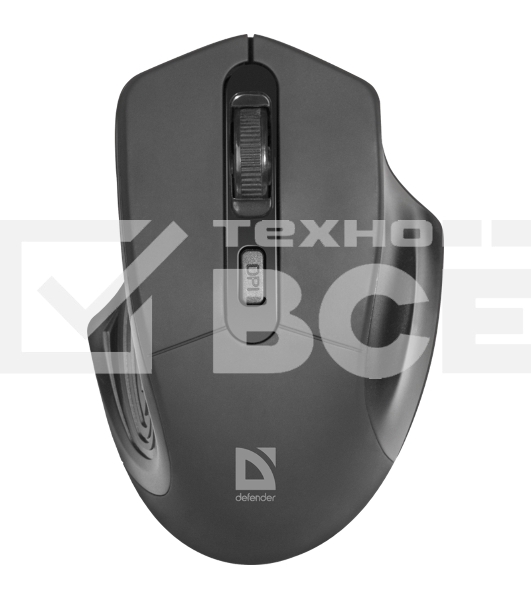Мышь беспроводная Defender Datum MB-345 черный, 1600 dpi, радиоканал, USB, кнопки - 4