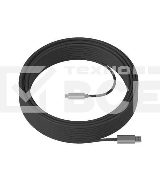 Кабель LOGITECH STRONG USB 3.1 CABLE - GRAPHITE - USB - WW - 25M AOC CABLE