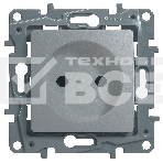 Розетка 2К на винтах, защ. шт., алюминий ETIKA , фото2