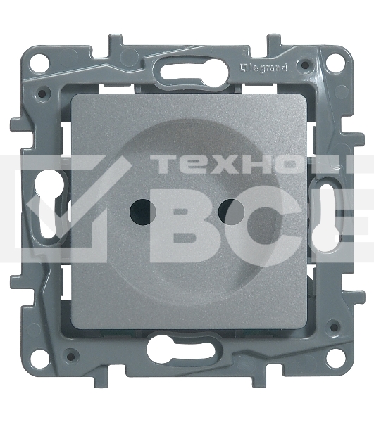 Розетка 2К на винтах, защ. шт., алюминий ETIKA 