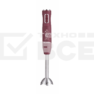 Блендер погружной Willmark WHB-1150PS (500Вт,регул. скорости,турбо режим,Soft touch, бордовый)