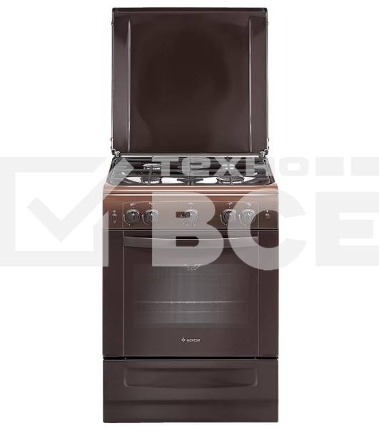 Плита газовая Gefest ПГ 6100-01 0301 коричневый, конфорок 4 шт, духовка 52 л, 60 см x 85 см x 60 см