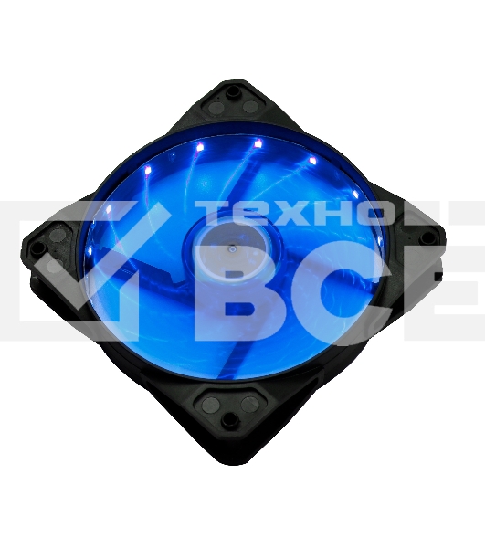 Вентилятор для корпуса Digma DFAN-LED-BLUE черный, 120 мм, 1200 об/мин, 23 дБ, 4 pin