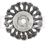 Щетка для УШМ Сибртех 100 мм, М14, Тарелка, крученая проволока 0,5 мм, фото3