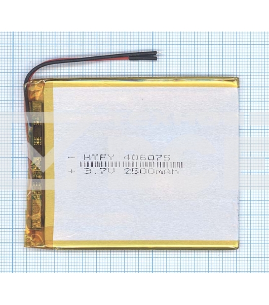 Аккумулятор Li-Pol (батарея) 4*60*75мм 2pin 3.7V/2500mAh