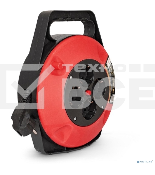 Удлинитель на катушке ExeGate EX286337RUS Master ECS-1-1.5B (4 евророзетки с заземлением, 10м, защита от детей, защита от перегрузки, 3х1,5мм2, 15А/3.3кВт)