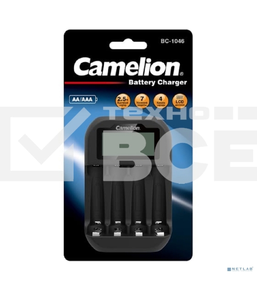 Быстрое зарядное устр-во с индикацией Camelion BC-1046 (4хАА, ААА)