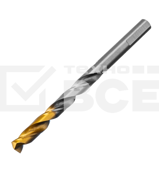 Сверло спиральное по металлу 8 x 117мм, Р6М5, Golden Tip Denzel