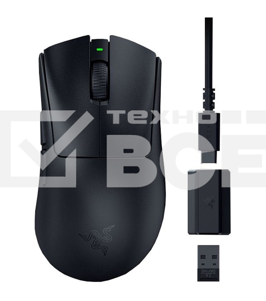 Мышь беспроводная/проводная Razer DeathAdder V3 HyperSpeed черный, 6400 dpi, радиоканал, USB, кнопки - 6