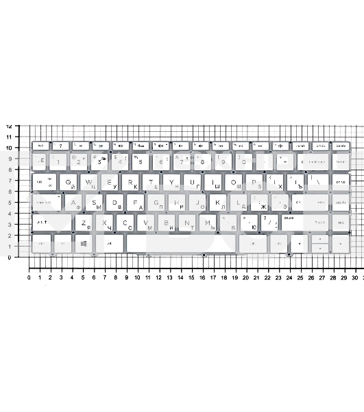 Клавиатура для ноутбука HP Spectre 13-AF белая с подсветкой