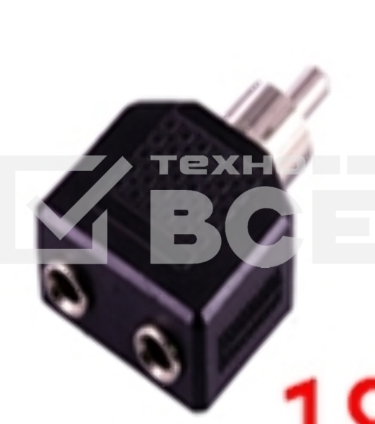 Разетвитель RCA (тюльпан) папа на 2 miniJack мама 1 канал