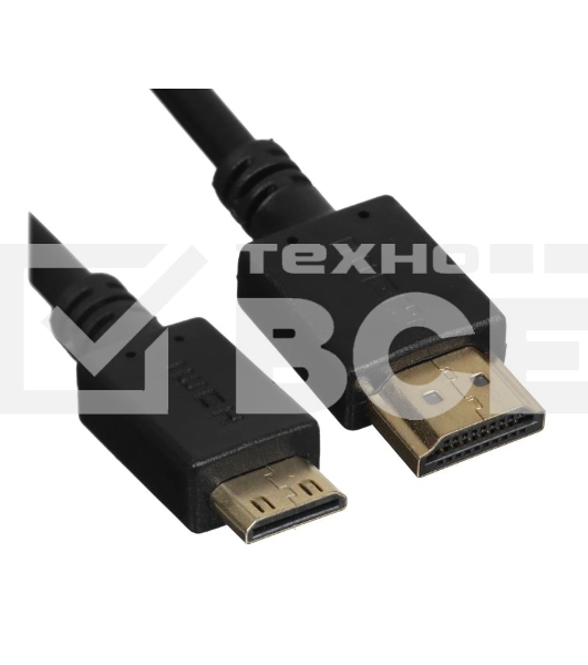 Кабель GoPower HDMI (m)-miniHDMI (m) 1,8м ПВХ ver.1.4 черный Premium Zip-Lock c подвесом (1/100)