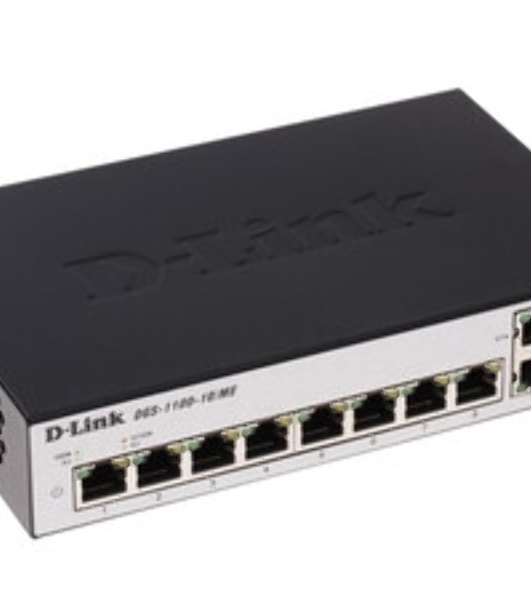 Коммутатор D-Link DGS-1100-10MPPV2/A3A, 8×1 Гбит/с + 2×1 Гбит/с SFP, настраиваемый