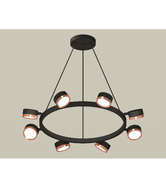 Светильник Ambrella light XB9198153/8 SBK/PPG черный песок/золото розовое полированное GX53 (C9198, N8126)