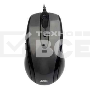 Мышь проводная A4Tech N-708X серый глянец/черный, 1600 dpi, USB, кнопки - 6