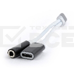 Переходник Cablexpert USB Type-C/Jack3.5 F+ Type-C F, черный, пакет (CCA-UC3.5F-02), фото 1