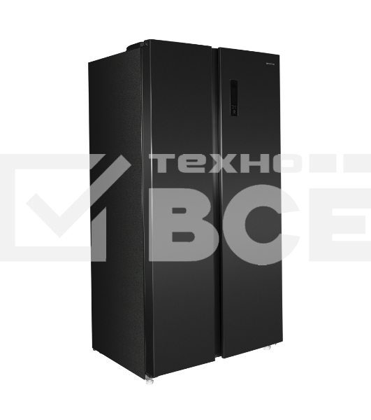 Холодильник Maunfeld MFF177NFSB черный глянц. инвертер двухкамерный Side by Side 263/170л морозилка сбоку