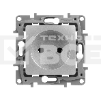 Розетка 2К на винтах, защ. шт., алюминий ETIKA , фото3