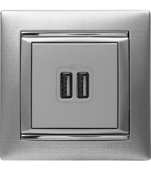 Розетка 2-ая USB | 770270 | Legrand Valena Алюминий