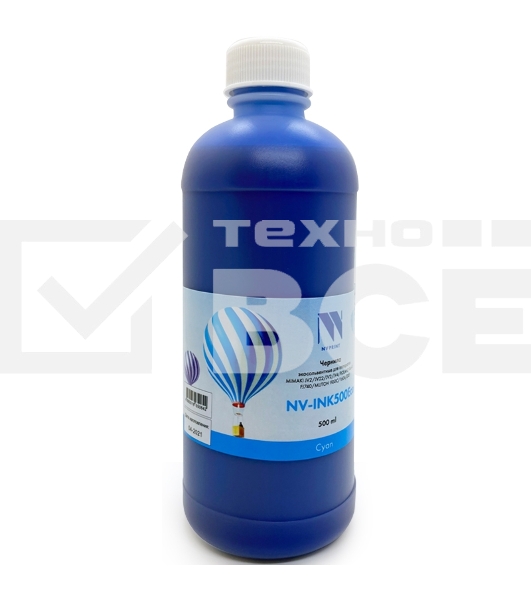 Чернила NV экосольвентные NV-INK500 Cyan Eco для аппаратов MIMAKI JV2/JV22/JV2/JV4/ROLAND RS640/FJ740/MUTOH 900C/1604/DX5 (500ml) Китай
