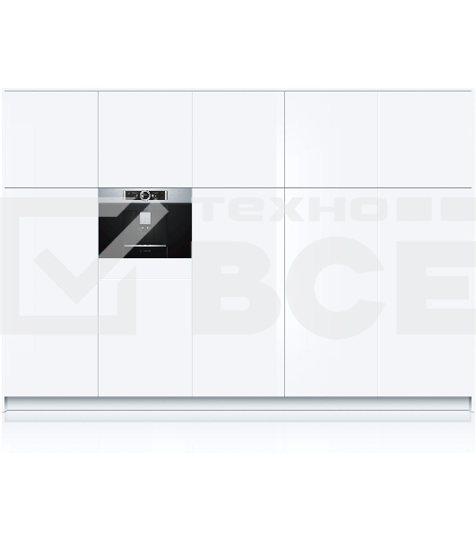 Встраиваемая кофемашина Bosch 59.4x45.5x35.6 см, 1600 Вт, 19 бар, полностью автоматическая, цвет: черный/нерж.сталь