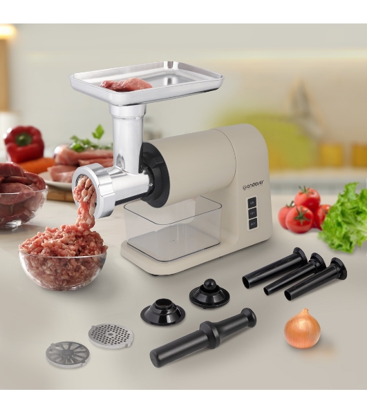 Мясорубка электрическая Endever Sigma-106 бежевый, 2000 Вт, 2 кг/мин, реверс, насадки - 6
