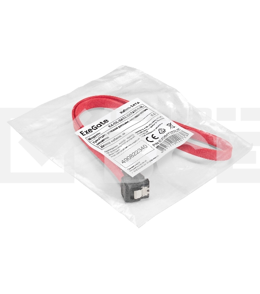 Кабель SATA ExeGate EX-CC-SATA-DATA90-0.5L (7pin/7pin, угловой разъем, металлические защелки, 0,5м)