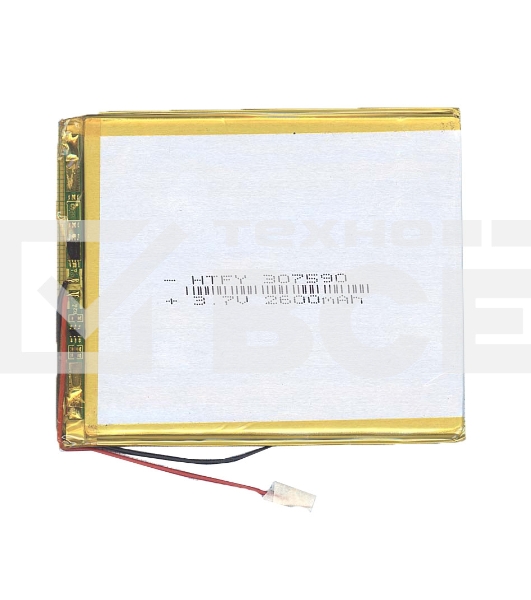 Аккумулятор Li-Pol (батарея) 3*75*90мм 2pin 3.7V/2600mAh