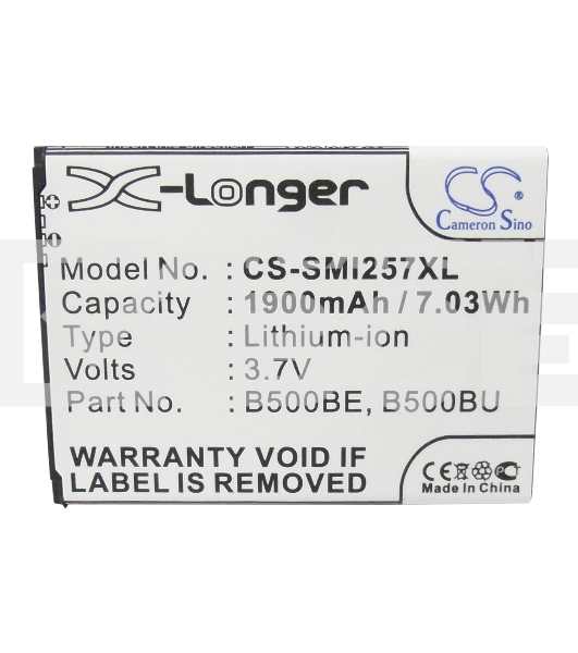 Аккумулятор CameronSinoCS-SMI257XL (B500AE) для Galaxy S4 mini GT-I9190 3.7V / 1900mAh / 7.03Wh