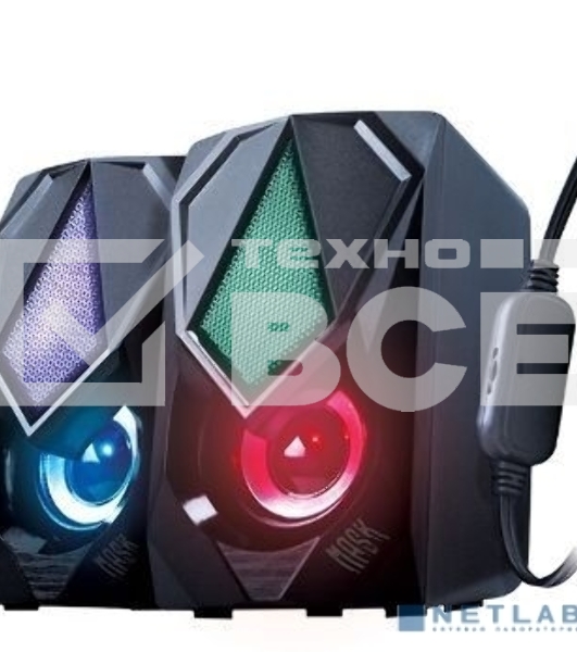 Акустическая система 2.0 Qumo Mask AS004, 10 ВТ, объемное звучание, RGb подсветка